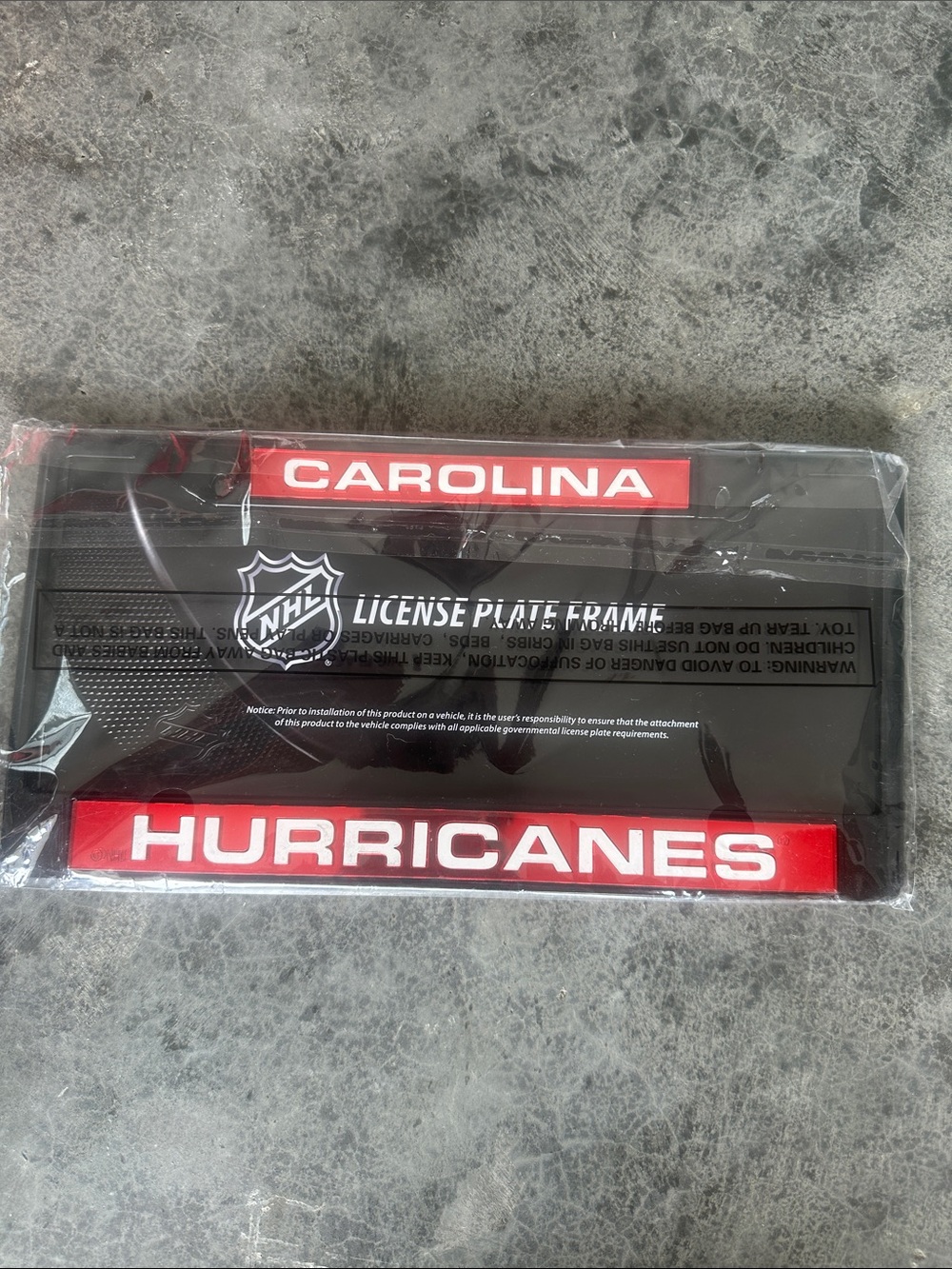 NHL Carolina Hurricanes License Plate Frame - Black & Red